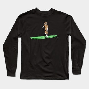 Paddle Boarder Vintage Illustration Long Sleeve T-Shirt